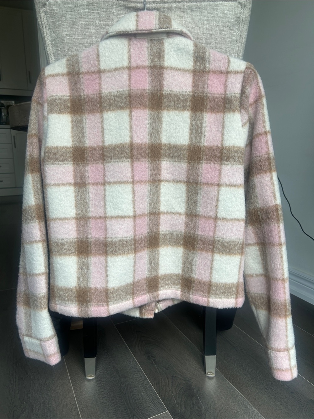 ONLY Lou Short Check Shacket Size M Plaid Button-Up Overshirt Jacket - Picture 7 of 15